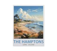 NBZRAOFV The Hamptons Long Island Vintage Travel Poster,Funny Tin Sign Retro Metal Sign for Home Farm Toilet Restroom Washroom Wall Decor Gift-yV1000(8x12Inch)
