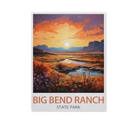 NBZRAOFV Tin Sign,Big Bend Ranch State Park Vintage Travel Poster,Retro Plaque Vintage Iron Painting Decor Funny Hanging Crafts for Office Bedroom Living Room Club-yV1705(8x12Inch)
