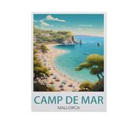 NBZRAOFV Tin Sign，Camp De Mar Mallorca vintage travel poster，Personalized Tin Sign Vintage Sign for Wall Outdoor, Indoor, Street, Office, Home,Bar Man Cave Decor-yV1610（8x12Inch）