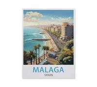 NBZRAOFV Tin Sign,Malaga Spain Vintage Travel Poster,Personalized Tin Sign Vintage Sign for Wall Outdoor, Indoor, Street, Office, Home,Bar Man Cave Decor-yV1404(8x12Inch)