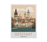 NBZRAOFV Tin Sign,Oststadt Hannover Vintage Travel Poster,Personalized Tin Sign Vintage Sign for Wall Outdoor, Indoor, Street, Office, Home,Bar Man Cave Decor-yV1323(8x12Inch)