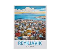 NBZRAOFV Tin Sign,Reykjavik Iceland Vintage Travel Poster,Personalized Tin Sign Vintage Sign for Wall Outdoor, Indoor, Street, Office, Home,Bar Man Cave Decor-yV1108(8x12Inch)