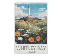 NBZRAOFV Whitley Bay St Mary's Lighthouse,Retro Plaque Vintage Iron Painting Decor Funny Hanging Crafts for Office Bedroom Living Room Club-yV297(8x12Inch)