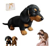 Nbzsmlkn Chien en Peluche Dachy 2.0, Alimenté par L'IA, Dachy 2.0, Guérison Émotionnelle À La Demande, Décorations Et Ornements De Canapé en Peluche Teckel, Le Câlin Réconfortant Que Vous Avez (Noir)