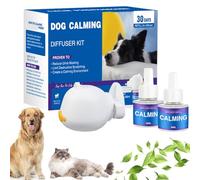 Nbzsmlkn Coffret Diffuseur Apaisant pour Animaux (Versions Chat Et Chien), Diffuseur Apaisant pour Chat, Kit De Recharge pour Diffuseur Apaisant pour Chat (Chiens + 2 recharges,Lavande)
