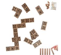 Nbzsmlkn Jeu De Dominos en Bois Gravé, 28 Pièces, Motif Patchwork, pour Adultes. Idée Cadeau pour Les Passionnés De Patchwork. Jouet Éducatif en Bois pour 2 À 4 Joueurs. (1set)