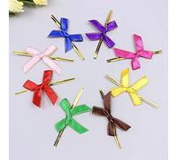 NC 100 pièces mélangeant la Couleur Noeud Papillon Cravates torsadées Mini Ruban Noeud torsadé pour sceller Les Cadeaux Boulangerie gâteau Biscuit Bonbons Sucette Sac Packgae 8cm