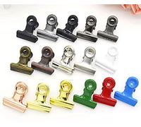 NC 12Pcs 22 mm métal Bouledogue Clips charnière Clip Bouledogue classeur Trombones Pinces à Reliure Pince à Puce Pinces à Papier pour Bureau Fournitures de Maison Pinces en métal