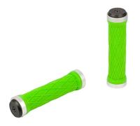 NC-17 Lock-on Take Control II S-Pro Poignées de Guidon de vélo Argenté/Vert Unisexe Adulte Anneau de Serrage Argenté/Caoutchouc Vert, 28 mm de diamètre