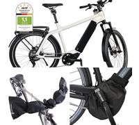 NC-17 NC-17 E Bike Schutzhüllen 3er Set | Ebike Batterie Schutz | Motor Schutz für integrierten Akku im Unterrohr | Lenker Schutz | Nylon und Neopren | Für alle gängigen E Bikes, Noir, 4362