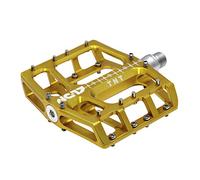 NC-17 Sudpin IV XL TNT Pédales de VTT en Aluminium avec pédales BMX Hauteur de Construction Plate 17,7 mm Système Fail Safe/Roulement de précision + axe CR-Mo, Or, XL
