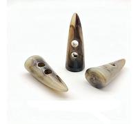 NC 24Pcs 4.8CM Résine Corne Toggle Manteau Boutons Deux Trous Corne Dent Forme Résine Boutons Couture Artisanat DIY Accessoire pour Tricots, Coupe-Vent, Veste Rembourrée, Doudoune