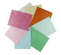NC 8/10 Pcs PU Faux Cuir Tissu Glitter Paillettes en Cuir Tissu DIY Accessoires Mélangé avec Chunky Glitter Paillettes Tissu en Cuir Artificiel Feuilles De Cuir