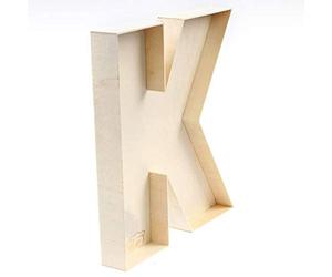 NC Boîte aux lettres K en bois à remplir - 22 cm (L) x 2,5 cm (l) x 22 cm (H) - Boîte aux lettres décorative à remplir