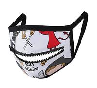 NC Bouche RéUtilisable, Lavable, ZippéE, Manger De La Paille, Boire, Monter, Masque Unisexe en Coton Et Polyester Chaud Et Coupe-Vent