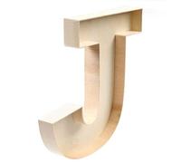 NC Lettres J faites à la main, en forme de J, 22 cm de haut, en bois d'ingénierie, lettres décoratives à remplir
