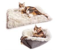 Lit pour Chat Chien, 2 en 1 Double Usage Panier pour Chat Coussin pour Chien Doux et Confortable Chaud Nid Chiot Panier Chat Moelleux, améliorer Le Sommeil