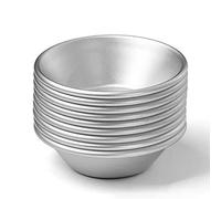 NC Lot de 10 moules à tarte à œufs, mini moule à tarte, moule à tarte aux œufs, outils de cuisson chauds pour cupcakes, gâteaux, biscuits, pudding en aluminium, argenté