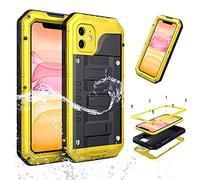 NC Ototon® Coque Étanche iPhone 12 Mini Étanche IP68 Etui Housse en Métal Aluminium avec Verre Trempé Intégré Qualité Militaire Robuste Anti-Poussière Anti Pluie Neige (Rouge, iPhone 12 Mini)