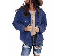 NC Veste de couleur unie en velours côtelé pour femme