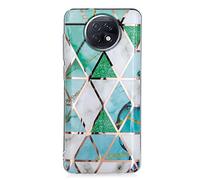 NC YiKaDa - Coque Compatible avec Redmi Note 9T 5G, [Ultra Mince] Marbre Housse Souple TPU Silicone Coque Anti-Rayures Anti-Choc - Vert