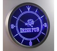 nc0381 de B Irish Pub Shamrock Bar Club lumineux Wall Clock Horloge LED Neon Sign Horloge murale/éclairage la fin