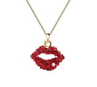 Nc051 mignon Cristal Rouge à lèvres sexy Kiss Charm pendentif Collier