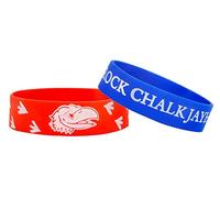 NCAA Kansas Jayhawks Bulk Bandz Lot de 2 bracelets Bleu