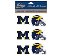 NCAA Michigan Wolverines Lot de 6 autocollants en vinyle Bleu marine Taille unique 7,6 cm