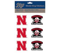 NCAA Nebraska Cornhuskers Lot de 6 autocollants en vinyle 7,6 cm Rouge Taille unique
