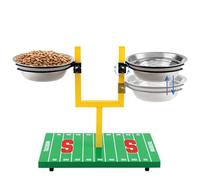 NCAA Syracuse Orange Goalpost Mangeoire pour chien - Gamelles surélevées réglables avec support, 2 gamelles en acier inoxydable, pieds en caoutchouc antidérapants, mangeoire surélevée pour grands et