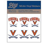 NCAA Virginia Cavaliers Lot de 6 autocollants en vinyle de 7,6 cm, bleu marine, taille unique