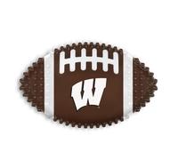 NCAA Wisconsin Badgers MEGA-CHEW CHEET HARD NYLON BACON DOGON DOG BOSE FOOTBOOLD TOY TOY. Jouet m cher de chien savoureux et amusant interactif