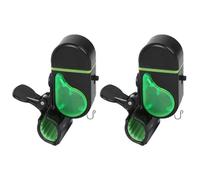 Ncb341 Lot de 2 alarmes de pêche électroniques durables avec lumières LED pour la pêche en extérieur et alerte lorsque les poissons (noir, 6 cm)