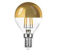 NCC-Licht Ampoule à filament LED - En forme de goutte - 4 W = 40 W - Culot E14 - Tête miroir dorée - Blanc chaud - 2700 K KVG