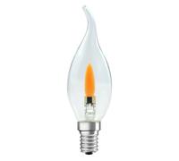NCC-Licht Ampoule LED en forme de bougie - Transparent - 1 W - E14 - Effet flamme - Remplacement pour bougie vacillante