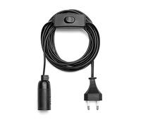 NCC-Licht Douille de lampe max. 40 W E14 Noir Câble de 3,5 m avec prise et interrupteur