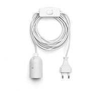 NCC-Licht Douille de lampe max. 60 W E27 Blanc Câble de 3,5 m avec prise et interrupteur