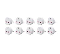 NCC-Licht Lot de 10 adaptateurs de voyage UK vers DE/GB vers EU/Angleterre vers Allemagne Europe Blanc