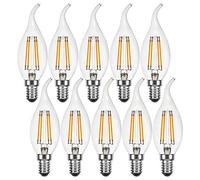 NCC-Licht Lot de 10 ampoules à filament LED - 4 W = 40 W - E14 - Transparentes - Blanc chaud - 2200 K