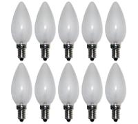 NCC-Licht Lot de 10 ampoules bougie C35 mat E14 25 W blanc chaud à intensité variable 230 V