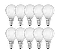 NCC-Licht Lot de 10 ampoules LED à filament - En forme de goutte - 4 W = 40 W - E14 - Mat - 470 lm - Blanc chaud - 2 700 K
