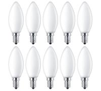 NCC-Licht Lot de 10 ampoules LED E14 - 4,3 W - Opale - 470 lm - Lumière blanche neutre 4000 K - Équivalent à une ampoule bougie 40 W