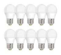 NCC-Licht Lot de 10 ampoules LED, en forme de poire, 4 W = 31 W, E27, sphère mate, 160°, blanc froid, 6000 K, lumière du jour
