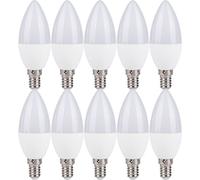 NCC-Licht Lot de 10 ampoules LED flamme 7 W = 40 W E14 mat 560 lm Blanc froid 6500 K lumière du jour