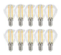 NCC-Licht Lot de 10 ampoules LED G45 goutte E14 1 W 100 lm Blanc chaud 2700 K