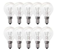 NCC-Licht Lot de 10 ampoules sphériques transparentes E14 15 W blanc chaud à intensité variable 230 V