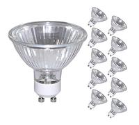 NCC-Licht Lot de 10 réflecteurs halogènes PAR20, 50 W, GU10, 230 V, blanc chaud, intensité variable, flood 25°