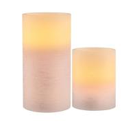 NCC-Licht Lot de 2 bougies LED en cire Cosy Lilac Lilas blanc chaud pour 3 piles AAA avec interrupteur