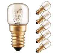 NCC-Licht Lot de 5 ampoules à incandescence T22 transparentes 15 W E14 double spirale 300°